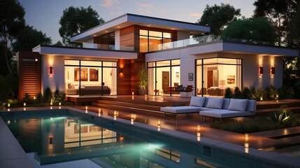 Obraz premium house at night