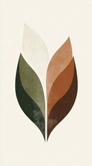 Minimalist leaf design in earth tones for sustainable spring aesthetic
