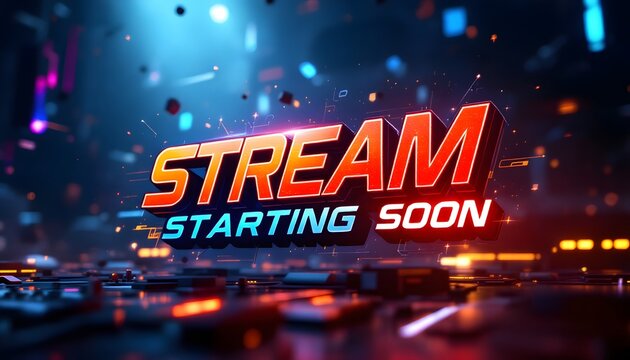 Futuristic Twitch Stream Starting screen Visual Design