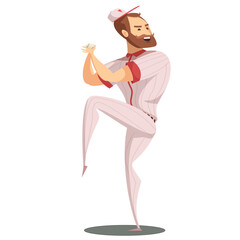 vector of baseball player is passing the ball