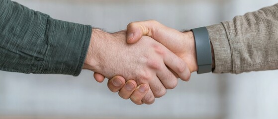 military support alliance concept. Two hands engaged in a handshake, symbolizing agreement, collaboration, or a formal introduction between individuals.