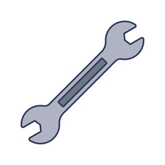 Wrench Icon Illustration in Flat Style .Ideal for construction, engineering, and industrial design projects.