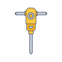 Rotary Drill Icon Illustration in Flat Style .Ideal for construction, engineering, and industrial design projects.