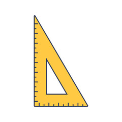 Triangle Ruler Icon Illustration in Flat Style .Ideal for construction, engineering, and industrial design projects.