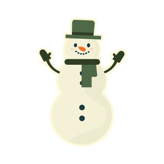 snowman sticker isolated on white background