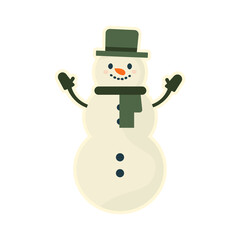 snowman sticker isolated on transparent background