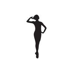 Ballerina silhouette logo template