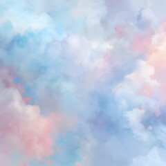 Dreamy Pastel Sky Clouds Abstract Art Background