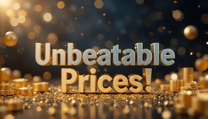 Unbeatable Prices 3D Text, promotion