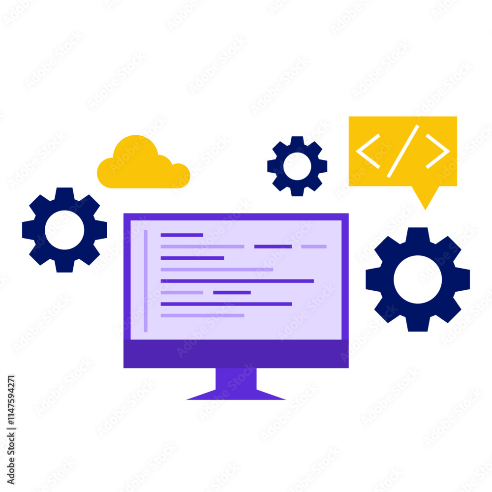 Wall mural computer programming illustration