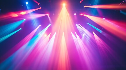 Vibrant stage lights creating a colorful ambiance.
