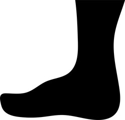 Black silhouette of a human foot