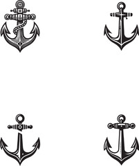 Vintage Nautical Anchor Silhouettes Collection