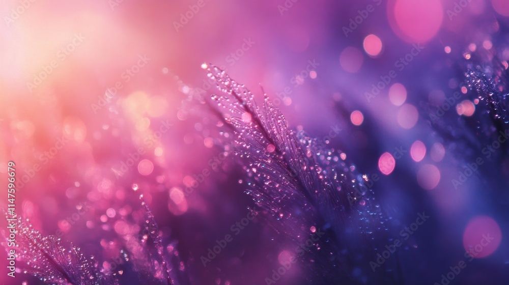 Poster enchanting bokeh lights abstract setting digital art vibrant colors close-up view visual serenity fo