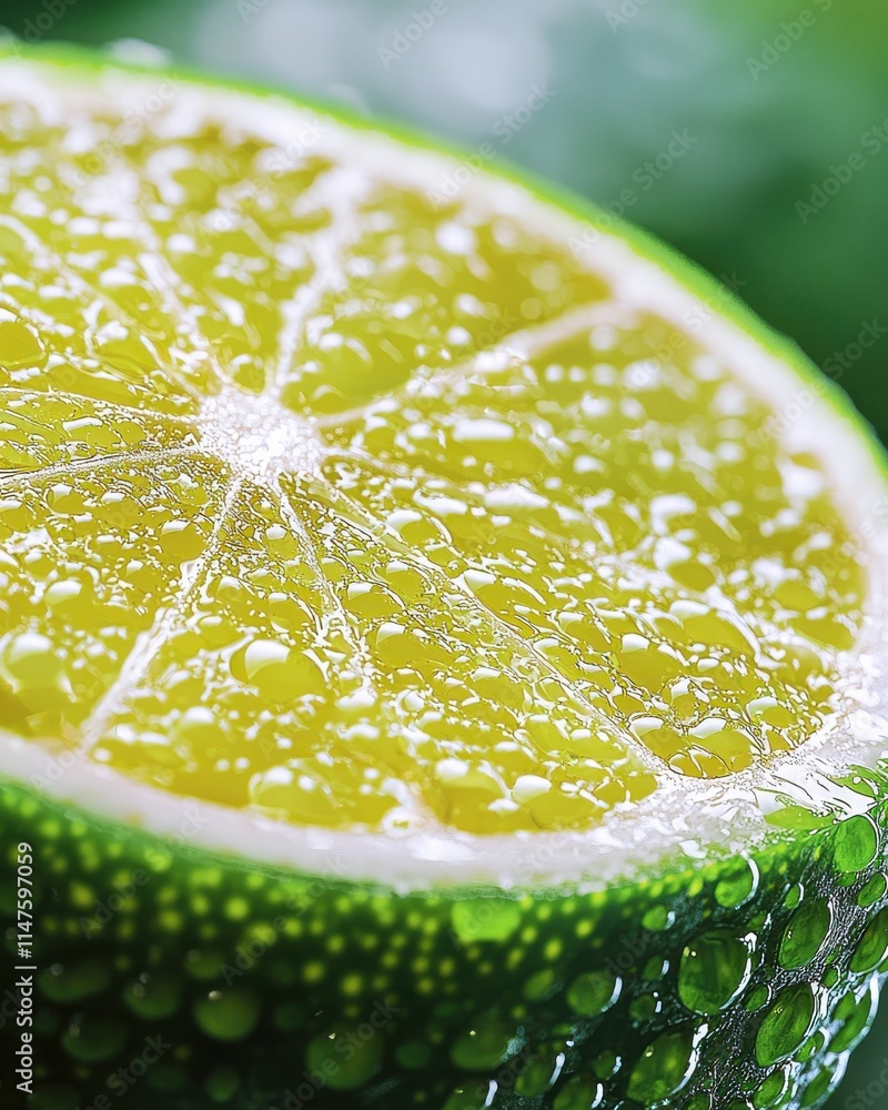 Poster refreshing abstract lime close-up nature high-resolution textures green environment macro view citru