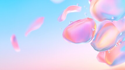Abstract pastel bubbles with a soft gradient background, evoking a dreamy atmosphere.