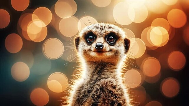 portrait of meerkat suricate is smiling