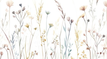 Delicate flower illustrations botanical art natural beauty soft palette artistic perspective serenity and growth