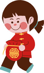 china new year child playing with a toy