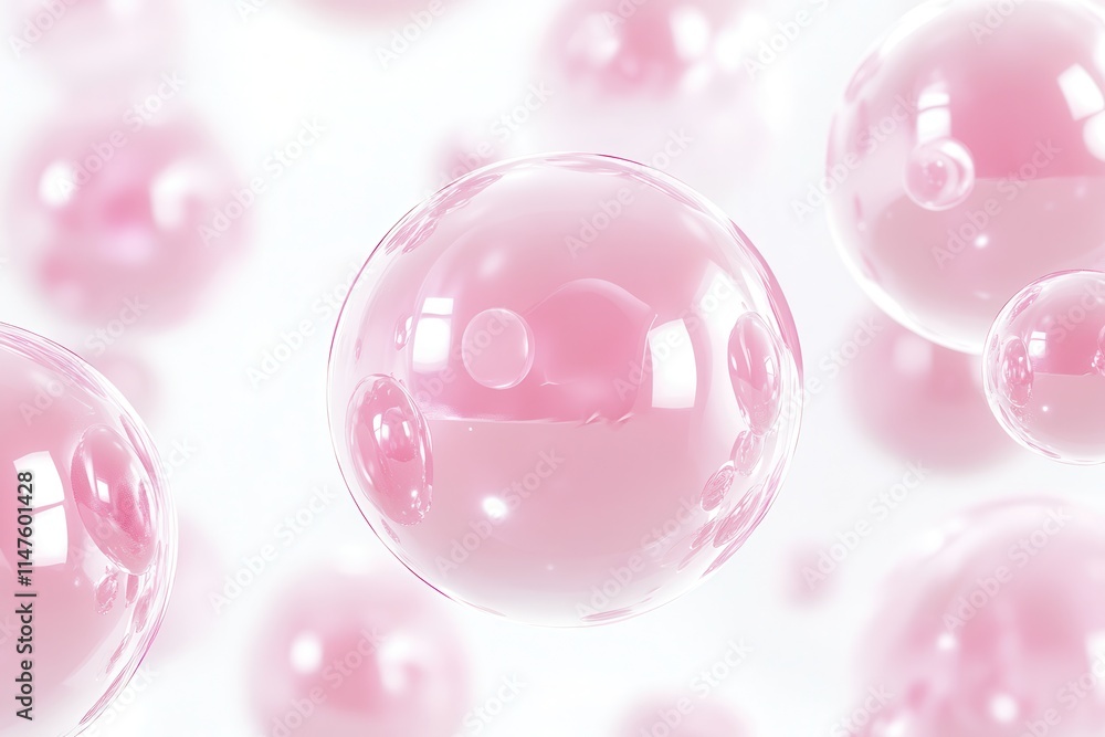 Poster abstract 3d shapes floating on light background
