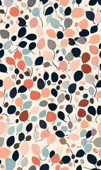 Fototapeta premium floral flower and leaf elements modern doodle illustrator seamless pattern for wallpaper or background