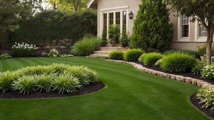 Obraz premium lawn, Detail of a botanical garden. Detail of a botanical garden.