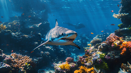 Obraz premium sharks seen on beautiful coral reefs