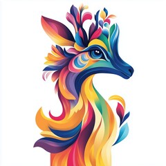 animal vibrant graphic design, vibrant abstract design with fluid shapes