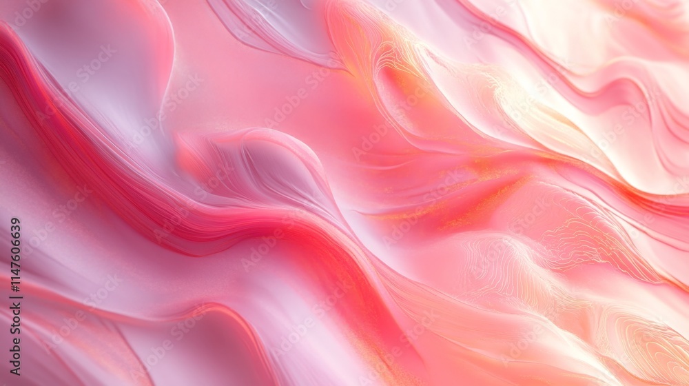 Poster fluid abstract art displaying waves of color digital creation contemporary design modern aesthetic c
