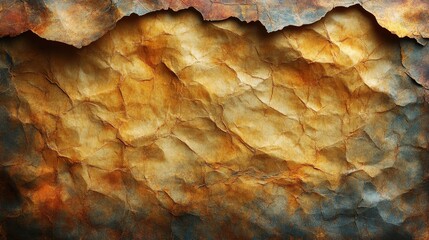 Obraz premium Aged, crumpled paper; rustic, textured background.