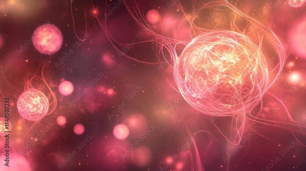 Poster exploring cellular structures laboratory digital art abstract close-up biological concepts