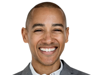Businessman png transparent, smiling face portrait