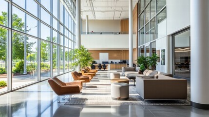 Modern Interior Design of a Co-Working Space with Stylish Furniture