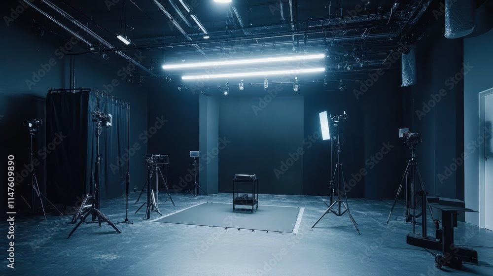 Aufkleber augmented reality studio testing areas in a modern innovative tech space