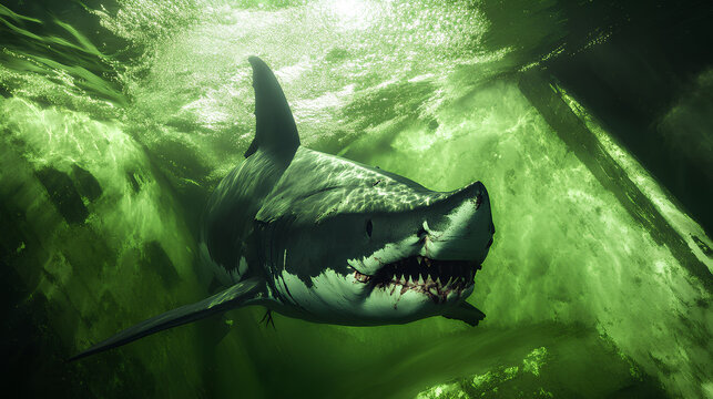 shark infected with a very scary zombie virus