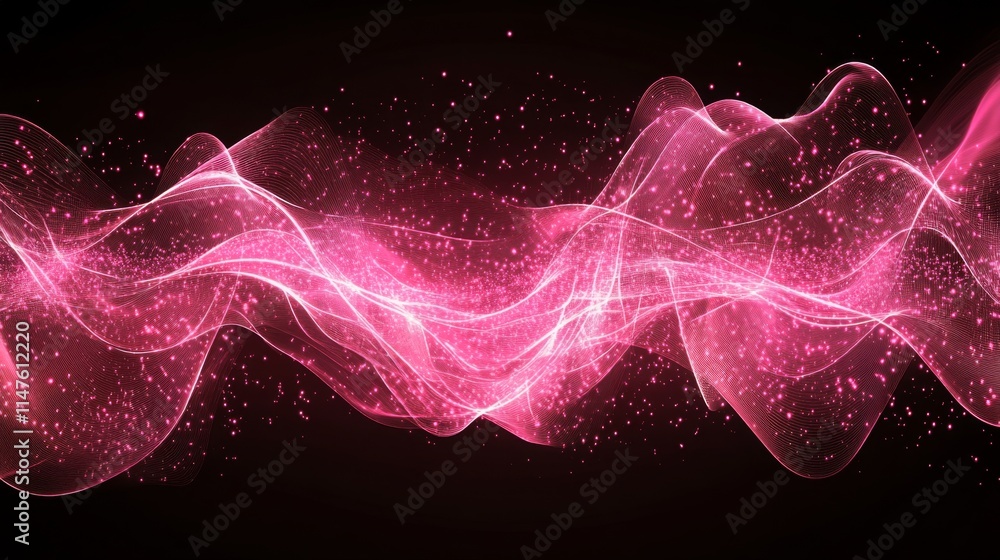 Aufkleber dynamic pink wave motion abstract art digital creation vibrant background visual design conceptual a