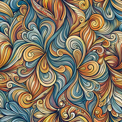 Abstract Swirl Pattern . Colorful Seamless Background