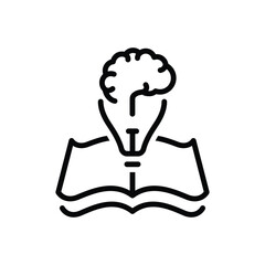 Black line icon for knowledge