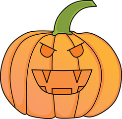 illustration of a scary pumpkin