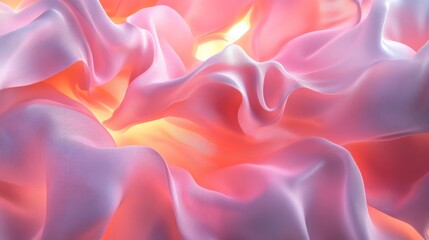 Obraz premium Flowing textures of soft fabric abstract background digital art vibrant colors close-up view conceptual beauty