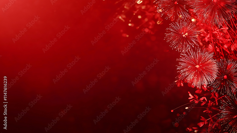 Poster sparkling red burst background with glowing radiance. a vibrant, red abstract background features a 