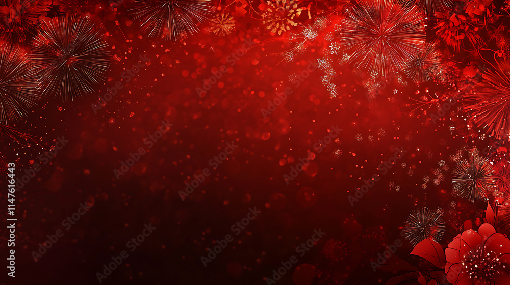 Poster sparkling red burst background with glowing radiance. a vibrant, red abstract background features a 