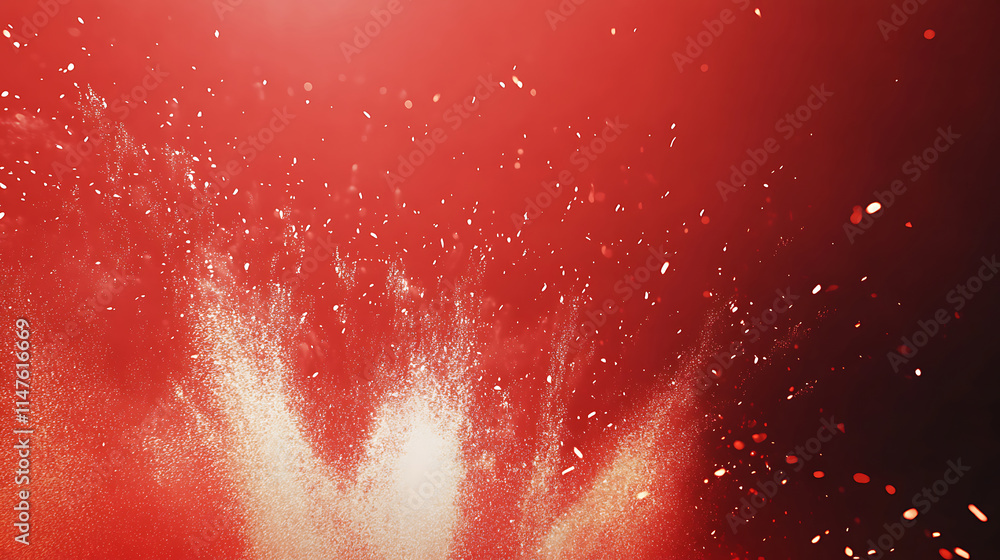 Poster sparkling red burst background with glowing radiance. a vibrant, red abstract background features a 
