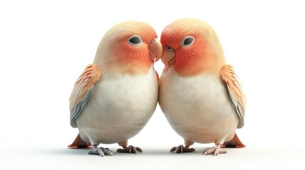 Tender Cockatiel Birds Perched Together in Harmonious Friendship Showing Affectionate Connection and Companionship between the Adorable Avian Pets