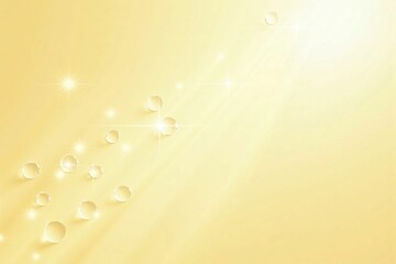 Clear Water Drops Floating in Soft Golden Tones