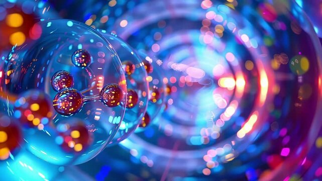 In one tunnel the kids are transported to a miniature quantum world with models of atoms and nuclei lining the walls.