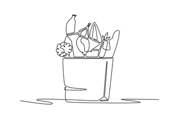 World Food Day concept. Single line draw design vector graphic illustration.