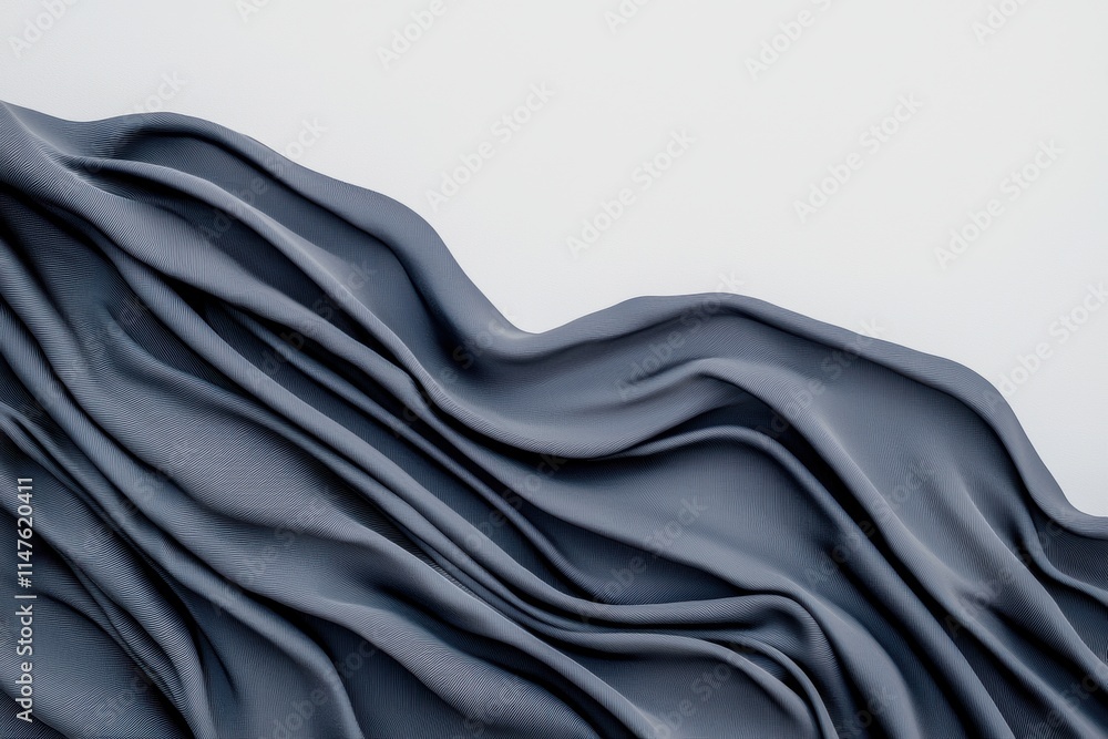 Poster smooth gray textile draped across a soft background surface