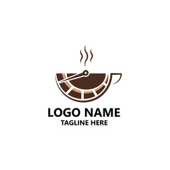 coffee speed meter logo design vector