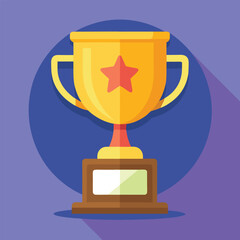 Trophy cup Champion trophy shiny golden cup sport award Winner prize champions celebration winning concept modern flat design simple vector illustration isolated transparent background